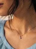 Sterling Silver Cubic Zirconia Pendant Necklace, UK version