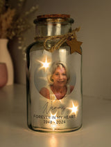 Next PMC Personalised Memorial Photo Upload LED Light Up Glass Jar- Buy online at McGrocer