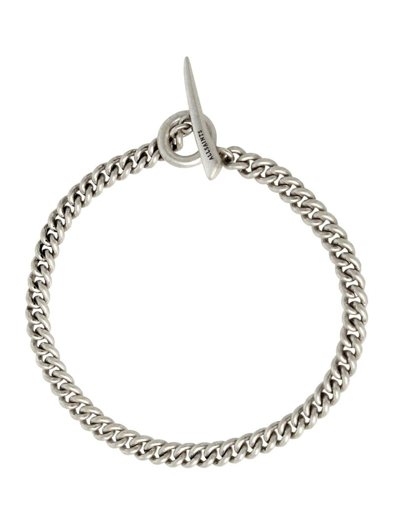 AllSaints silver tone men's curb chain bracelet - British product