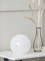 Next Pacific White Speckled Glass Spherical Table Lamp- Buy online at McGrocer