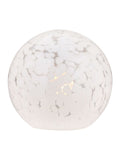 Pacific white speckled glass spherical table lamp (British brand)