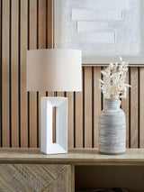 Next Pacific White Ceramic Tall Table Lamp- Buy online at McGrocer