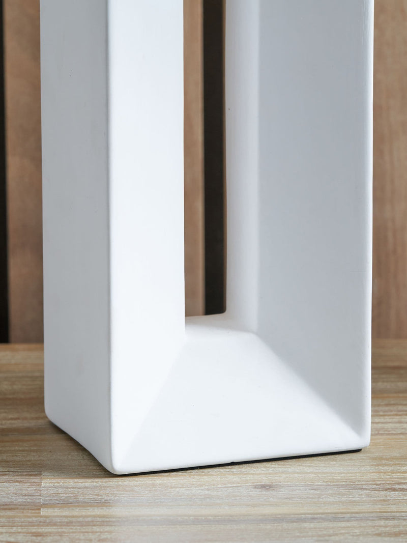 Pacific white ceramic tall table lamp linen shade, imported from the UK