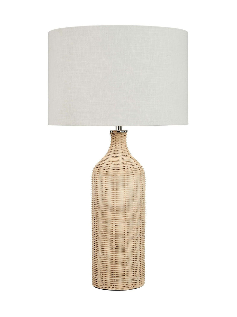 Pacific Natural rattan bottle table lamp 62cm - British product