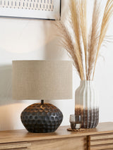 Next Pacific Dante Mango Wood Table Lamp, Antique Black, 42cm- Buy online at McGrocer