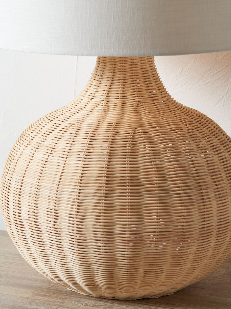 Pacific rattan table lamp natural finish - British product