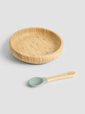 JoJo Maman Bébé Bamboo Weaning Plate with Suction and Spoon, UK version