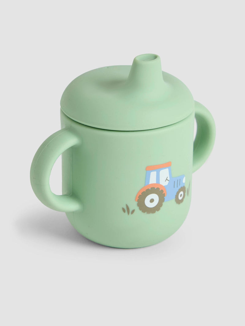 JoJo Maman Bébé Silicone Sippy Cup Tractor Print, UK version
