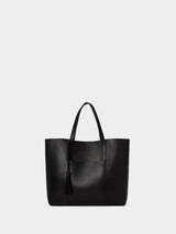 Next Osprey London Black The Santa Fe Small Leather Tote- Buy online at McGrocer