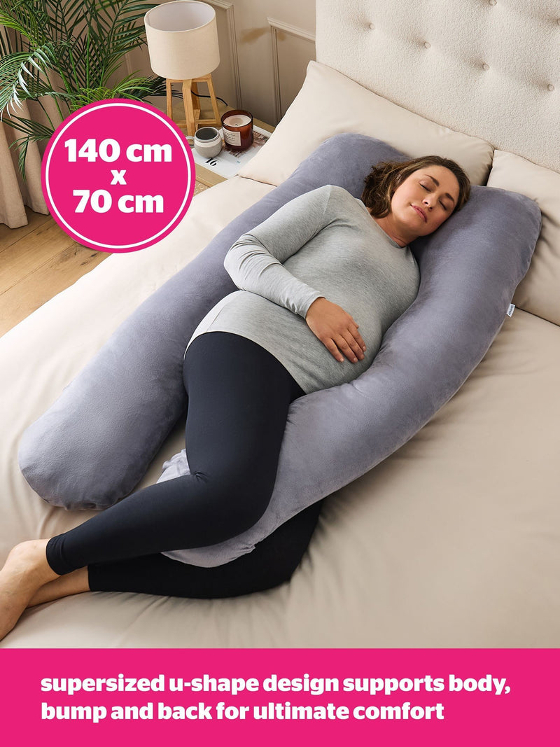 Silentnight Medium Grey Pregnancy Body Support Pillow 140x170cm (British brand)