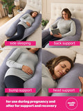 Silentnight Medium Grey Pregnancy Body Support Pillow 140x170cm (British brand)