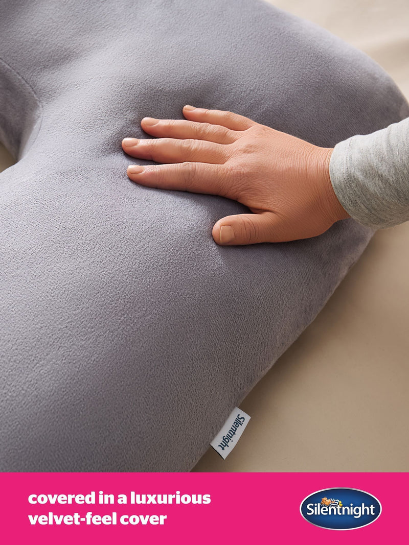 Silentnight Medium Grey Pregnancy Body Support Pillow 140x170cm (British brand)