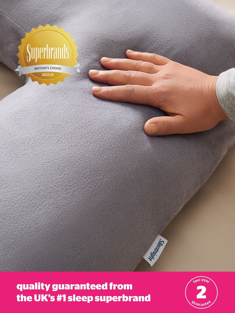 Silentnight Medium Grey Pregnancy Body Support Pillow 140x170cm (British brand)