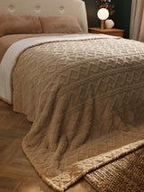 Next Silentnight Natural Snugsie Cable Knit Giant Blanket 240 x 180cm- Buy online at McGrocer