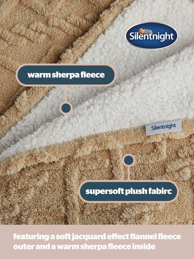 Silentnight cable knit giant blanket 240x180cm, UK version