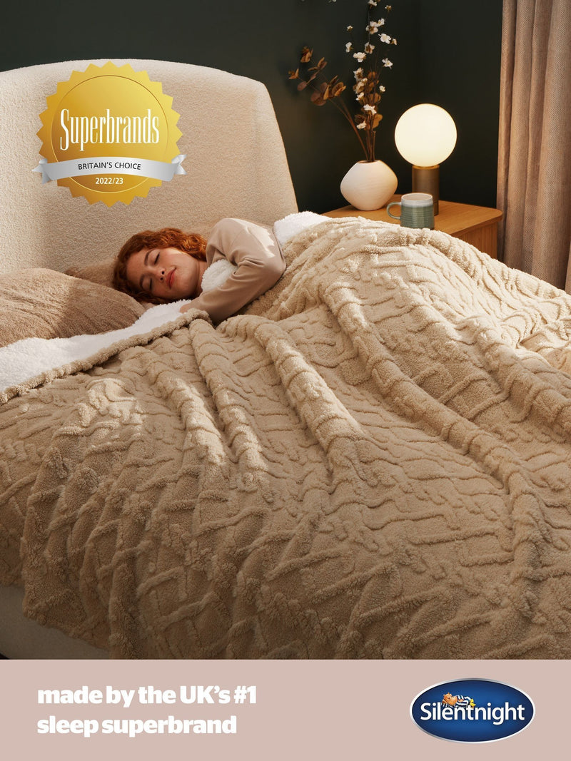 Silentnight cable knit giant blanket 240x180cm, UK version