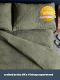 Silentnight sage teddy fleece duvet set (British brand)
