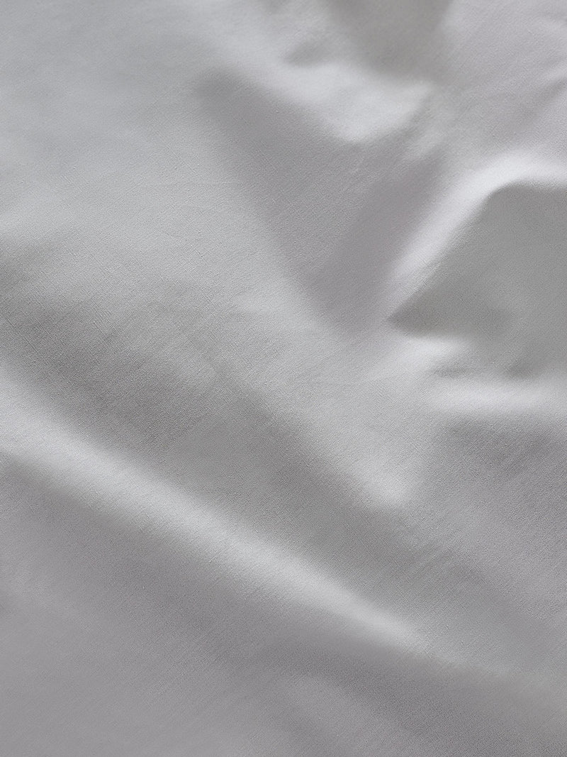 Grey light cotton rich plain duvet cover and pillowcase set, UK version