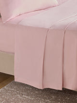 Blush Pink Cotton Rich Flat Bed Sheet