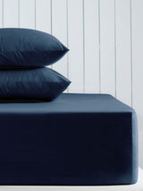 Navy Blue Cotton Rich Extra Deep Fitted Bed Sheet