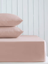 Blush Pink Cotton Rich Deep Fitted Bed Sheet