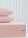 Blush pink cotton rich deep fitted bed sheet - British product