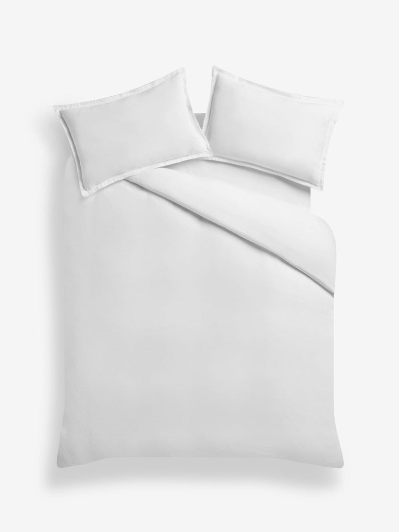 Collection Luxe white brushed cotton twill duvet cover and pillowcase set (British brand)