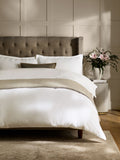 White Collection Luxe Brushed Cotton Twill Duvet Cover and Pillowcase Set