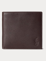 Next Polo Ralph Lauren Brown Pebbled Leather Billfold Wallet 3.75'' x 4.25''- Buy online at McGrocer
