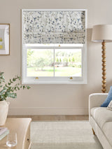 Next Natural/Blue Honesty Leaf Floral Print Blackout Roman Blind- Buy online at McGrocer