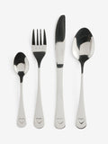 Silver heart stainless steel 24-piece knife set (British brand)