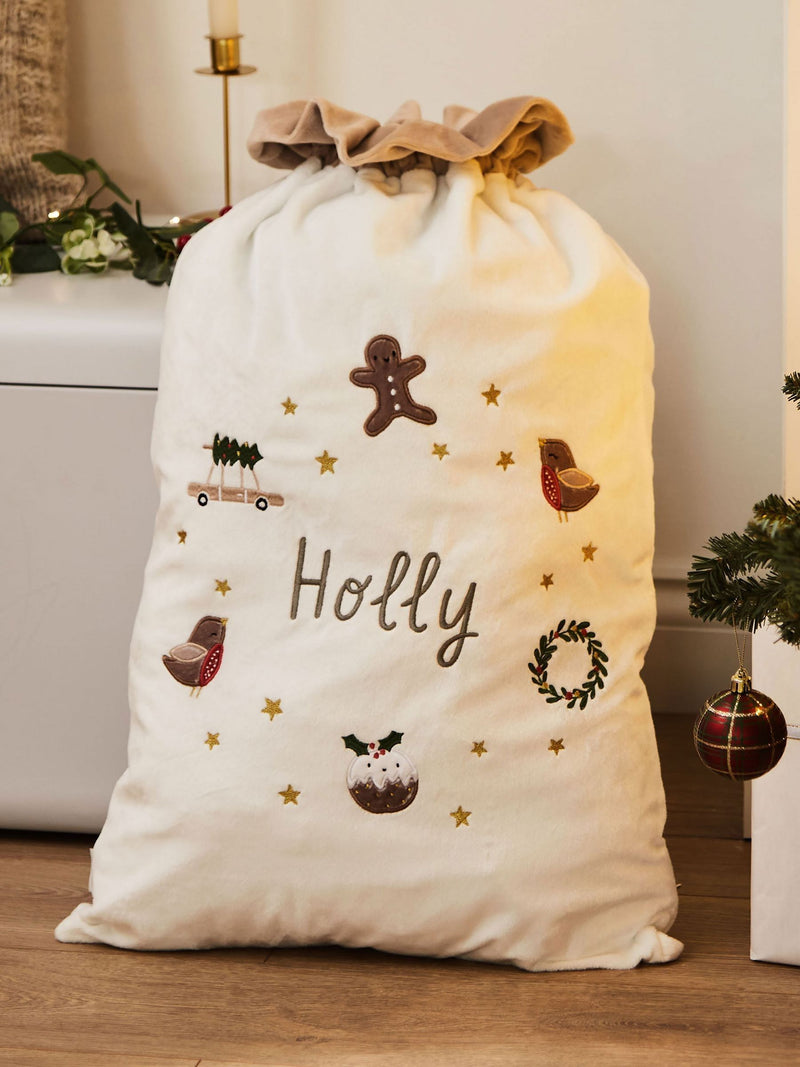 Personalised Plush Neutral Christmas Sack by My 1st Years