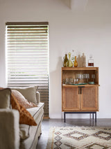 Next La Redoute Intérieurs Oak Waska Oak & Cane Bar Cabinet- Buy online at McGrocer