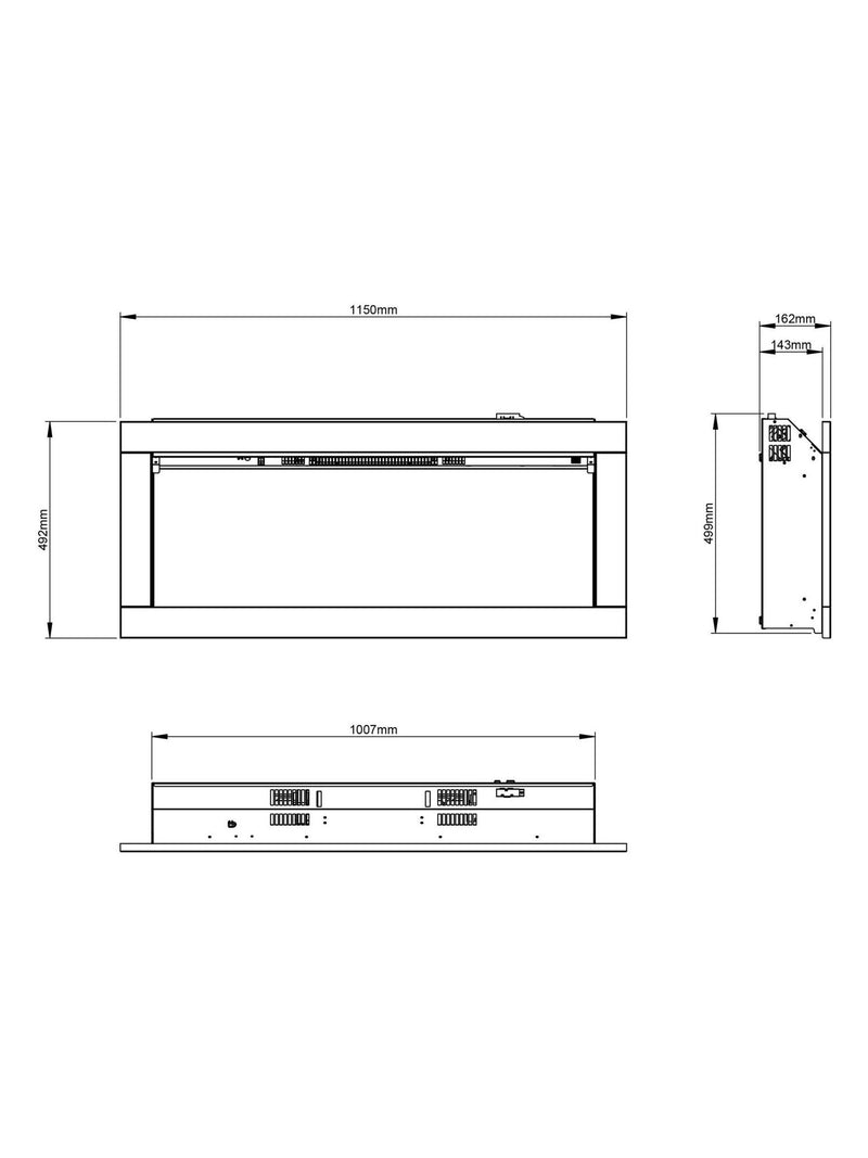 Be Modern Avella wall mounted electric fireplace black nickel (British brand)