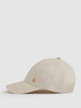 Next Reiss Neutral Lilly Linen Logo Baseball Cap- Buy online at McGrocer