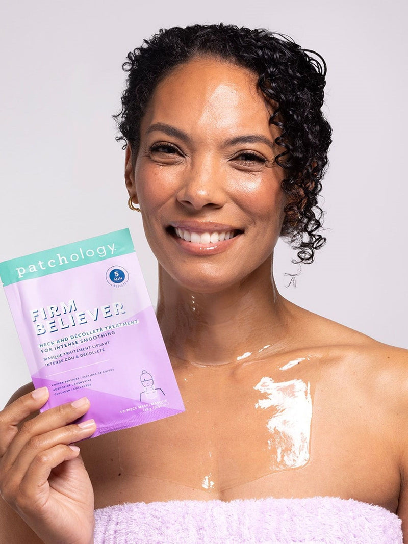 Patchology Firm Believer Neck Décolletage Hydrogel Mask 2 piece, imported from the UK