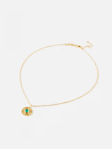 Next Oliver Bonas Green Gina Onyx Gold Plated Pendant Necklace- Buy online at McGrocer