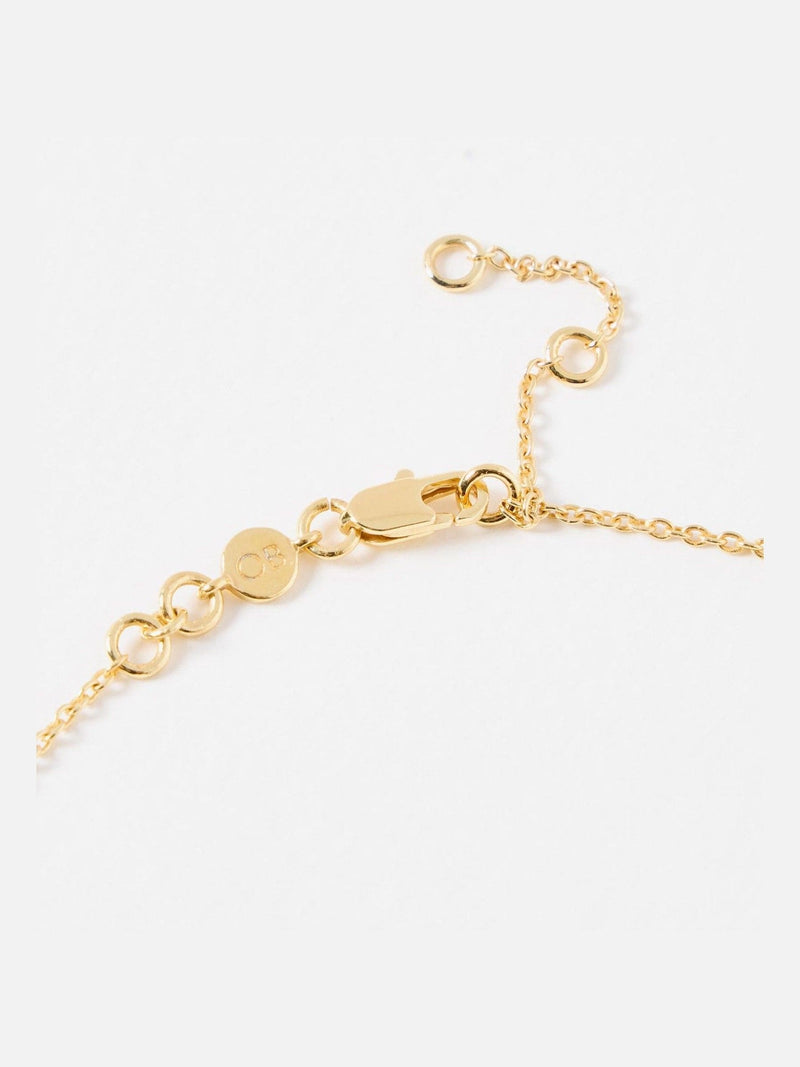 Oliver Bonas green onyx gold plated pendant necklace, imported from the UK