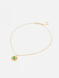 Oliver Bonas green onyx gold plated pendant necklace, imported from the UK