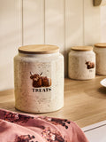 Ceramic treat jar with Hamish the Highland cow design 15x15x20cm, imported from the UK