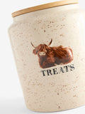 Ceramic treat jar with Hamish the Highland cow design 15x15x20cm, imported from the UK
