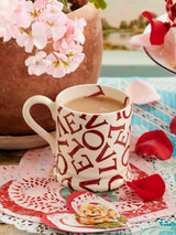 Emma Bridgewater LOVE Polka Red Cream Mug 1/2 Pint