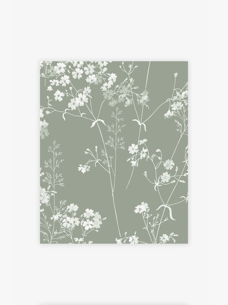 Sage Leaf wallpaper sample A4, imported from the UK