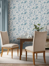 Next Laura Ashley Blue Yewland Wallpaper 10M- Buy online at McGrocer
