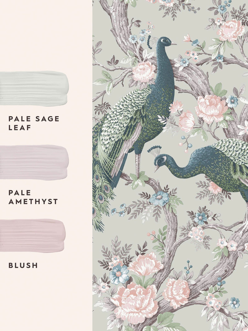 Laura Ashley Belvedere green wallpaper 10m (British brand)