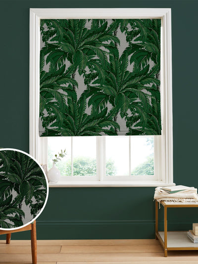 Next Graham & Brown Pearl White Faux Daintree 100% Cotton Roman Blind- Buy online at McGrocer