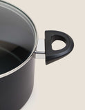Aluminium stock pot 24cm non-stick with glass lid - British product