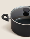 Aluminium stock pot 24cm non-stick with glass lid - British product