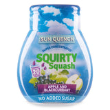 Super concentrated apple and blackcurrant squirty squash (British brand)