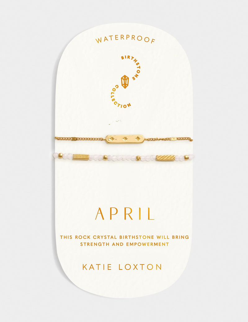 Katie Loxton April waterproof birthstone bracelet, imported from the UK